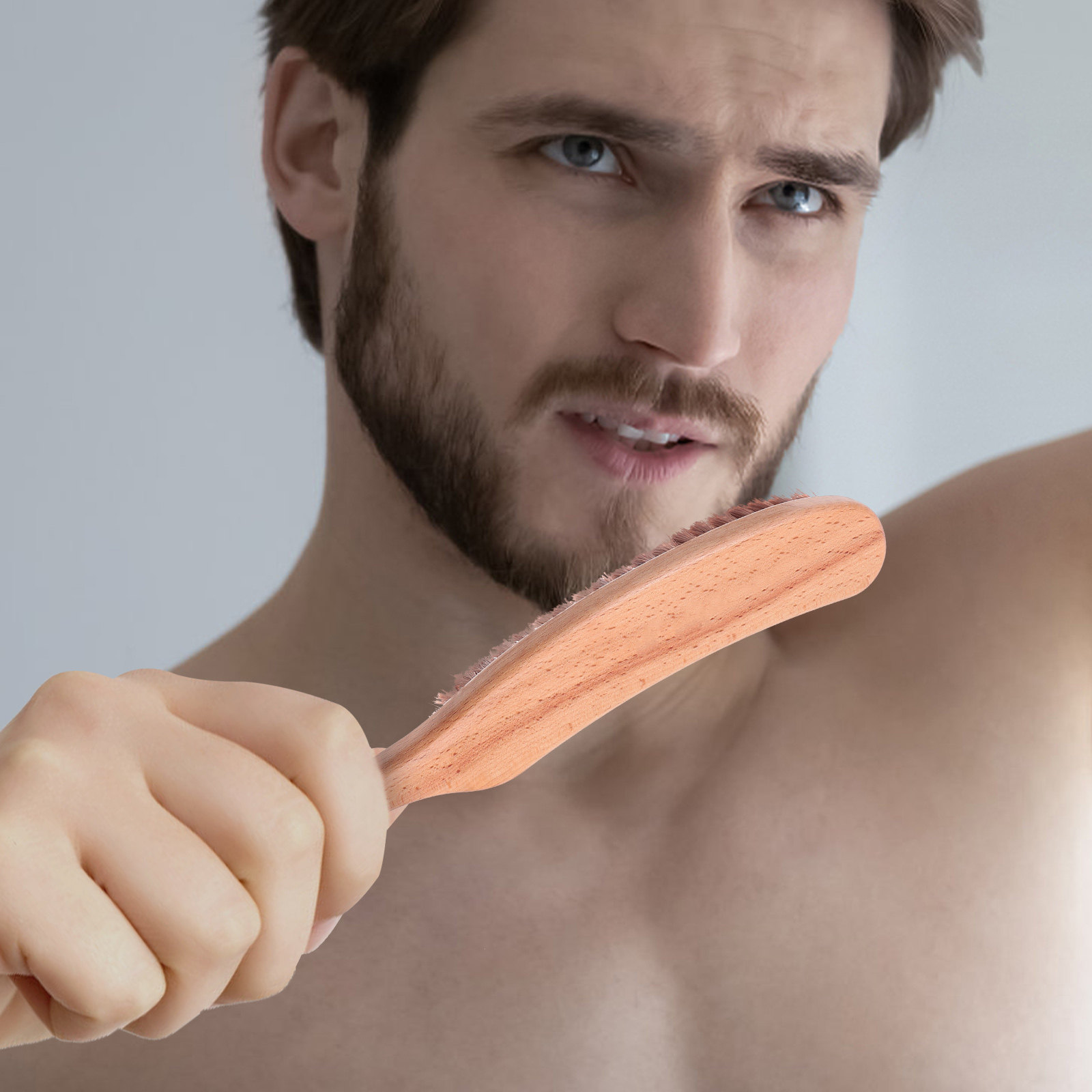 Mens Grooming Barber - 1Pcs Premium Nylon Beard Brush with