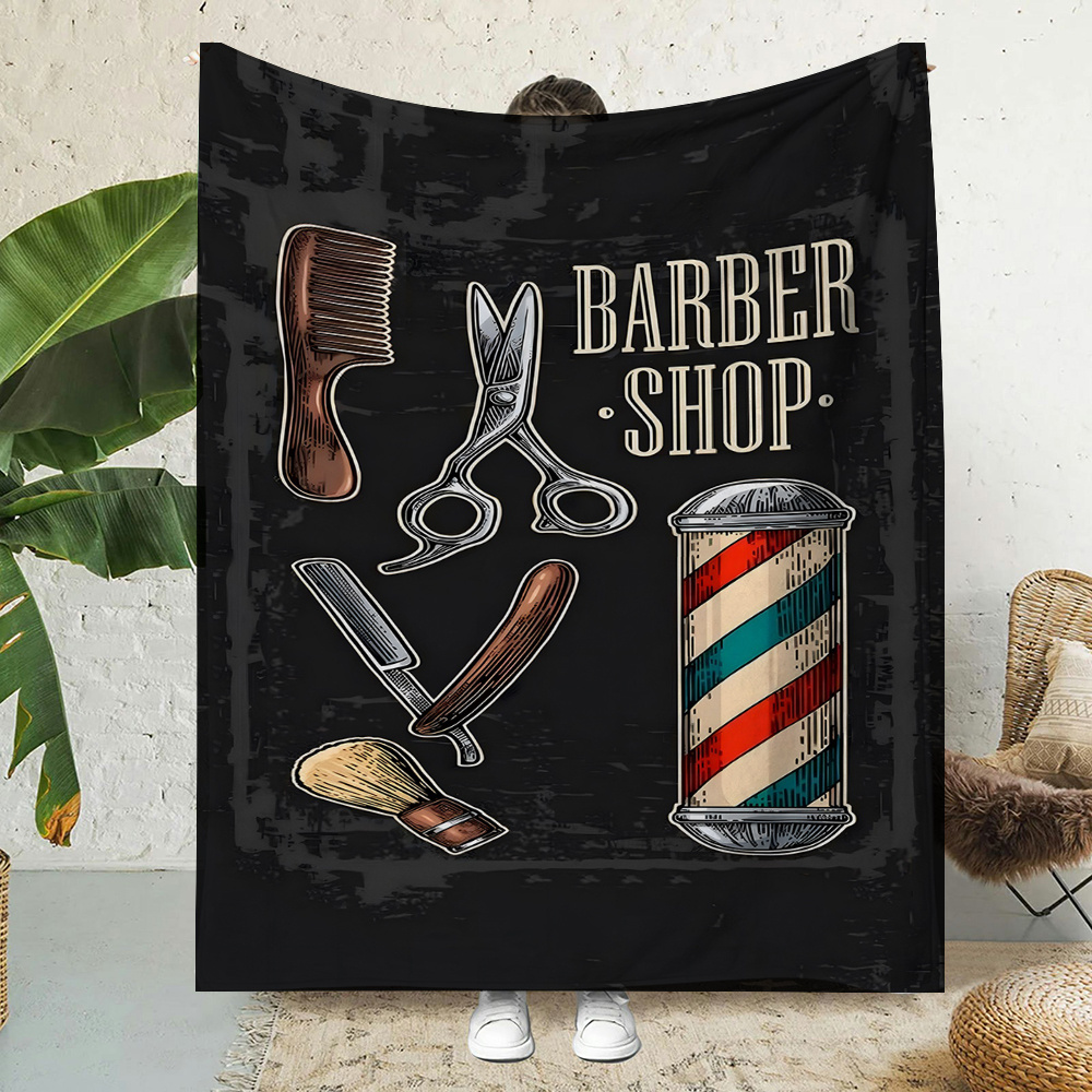 Vintage Barber Shop Throw Blan - Mens Grooming Barber 评论和价格