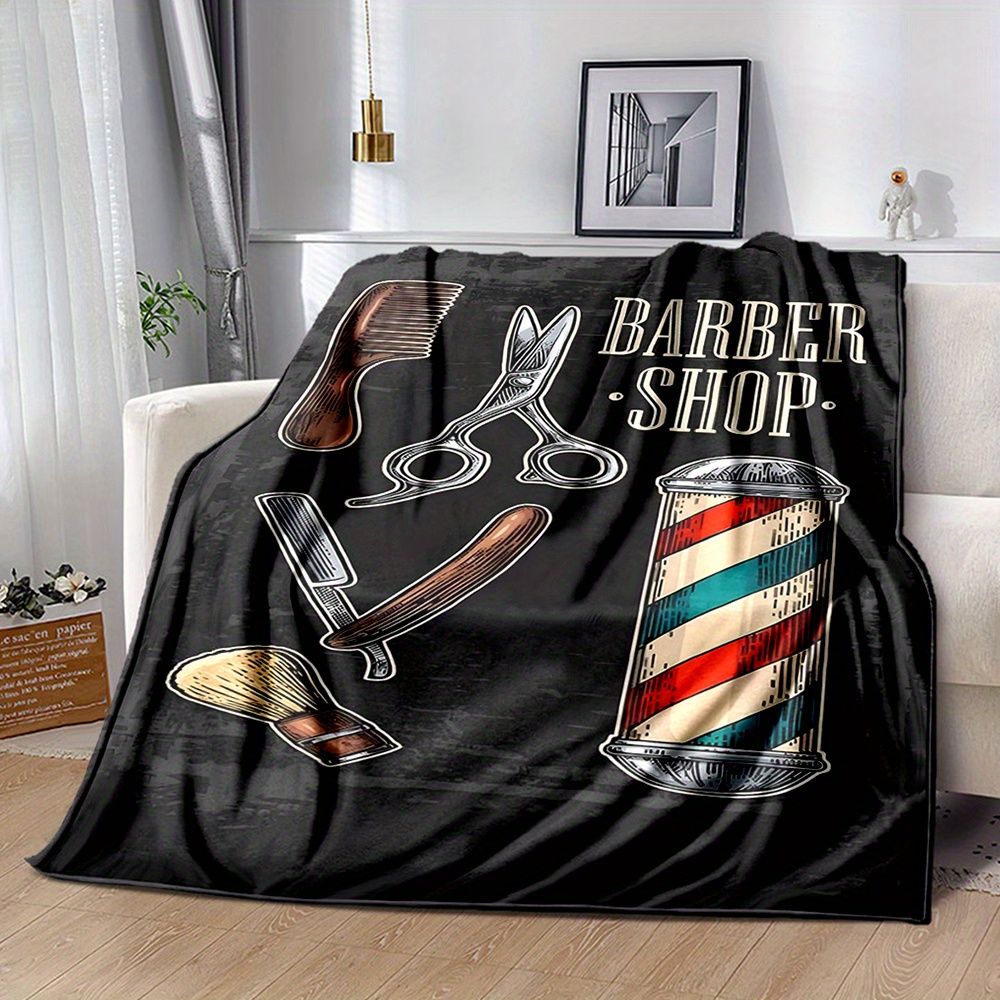 Vintage Barber Shop Throw Blan - Mens Grooming Barber 评论和价格
