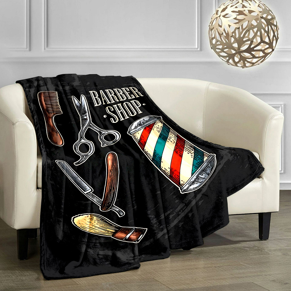 Vintage Barber Shop Throw Blan - Mens Grooming Barber 评论和价格