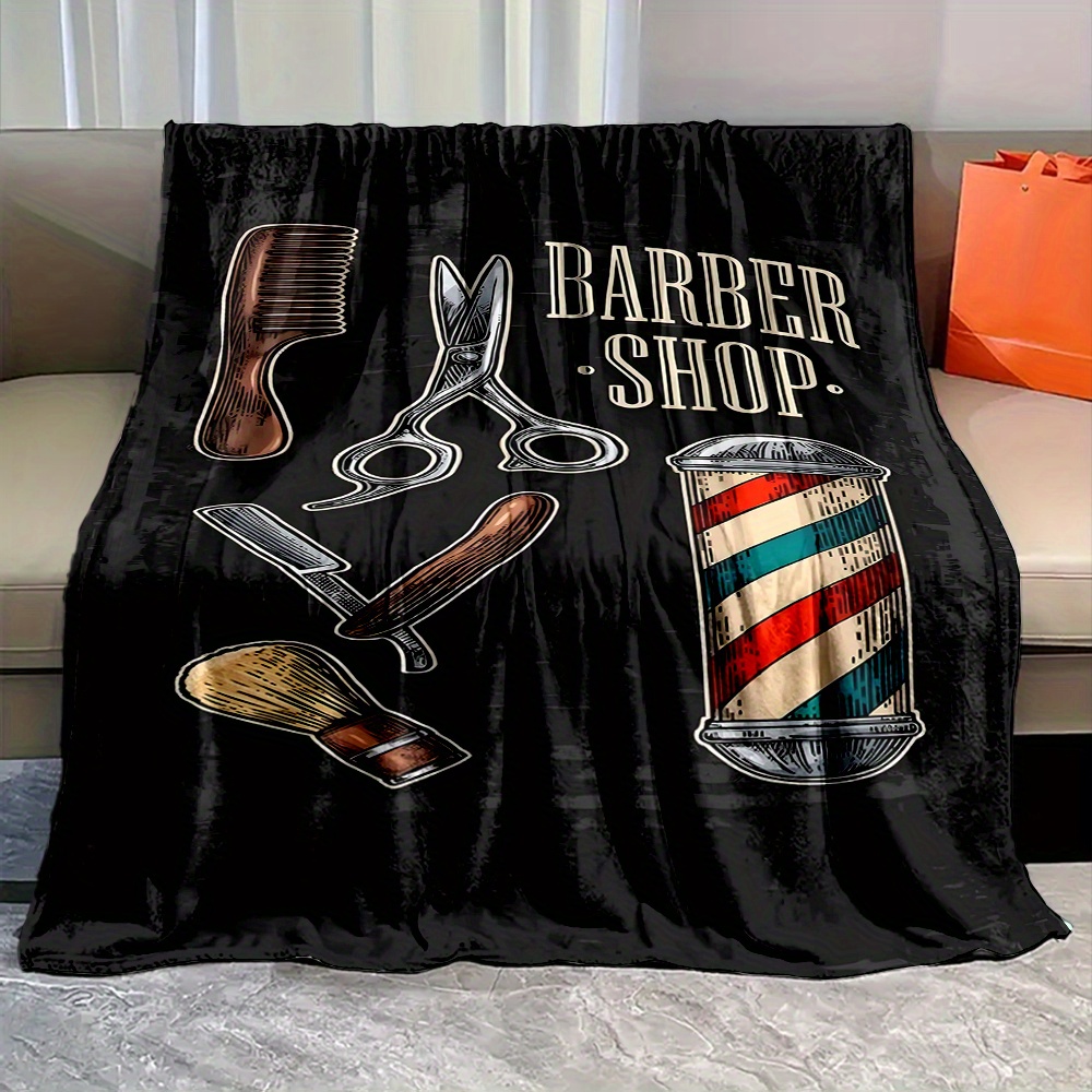 Vintage Barber Shop Throw Blan - Mens Grooming Barber 评论和价格