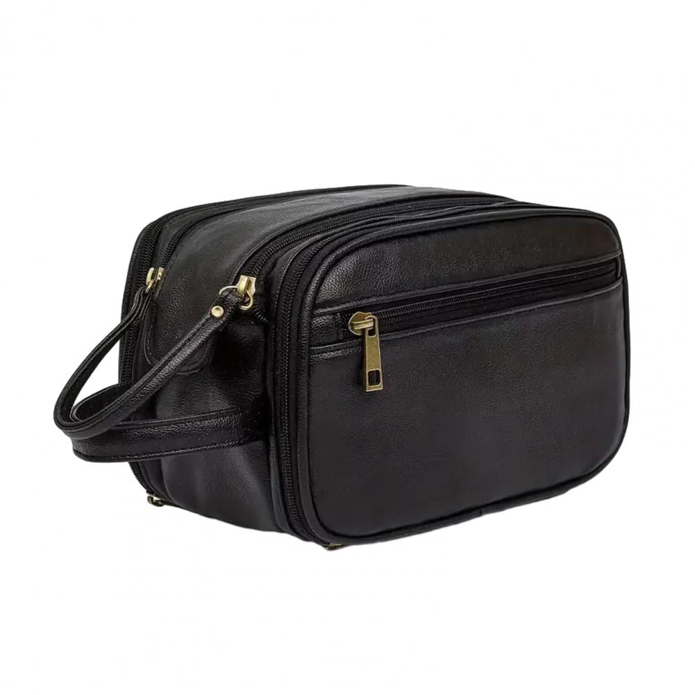 Travel Makeup Bag Faux Leather - Men'S Grooming Organizer 评论和价格
