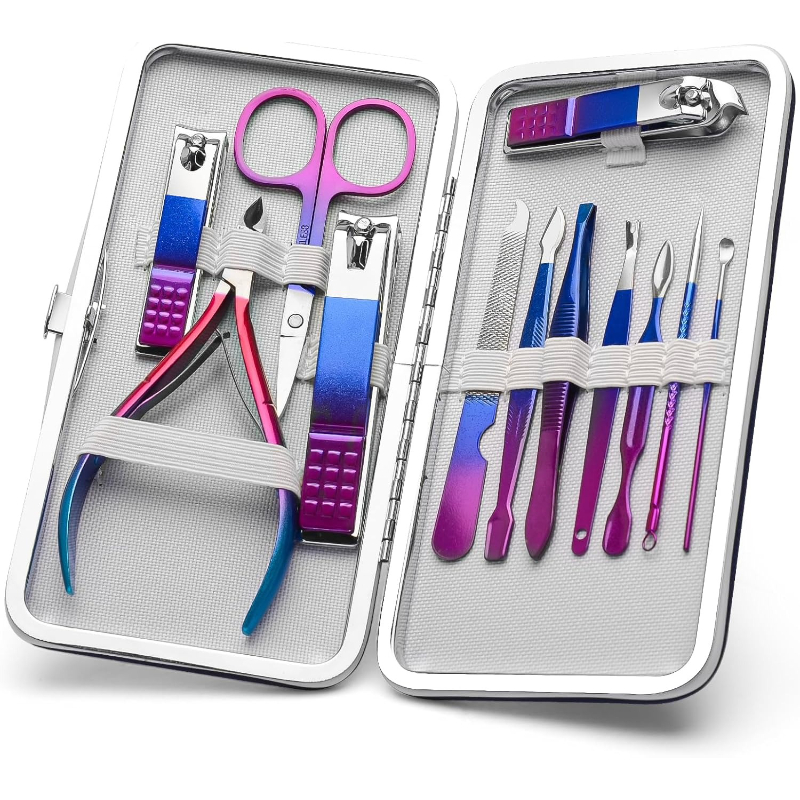 Manicure Set Nail Clippers Ped - Nail Care Kit Mens 评论和价格
