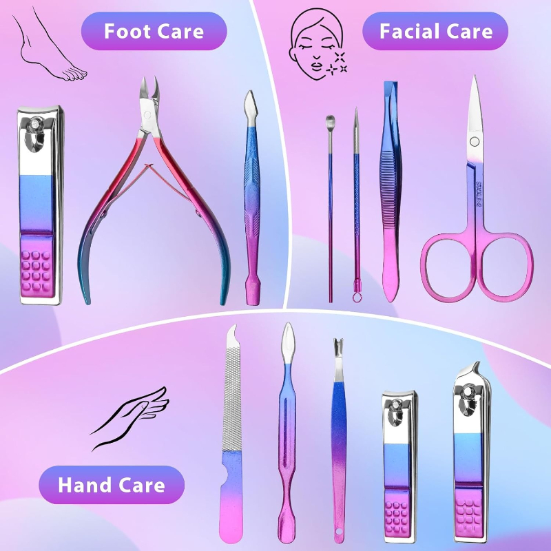 Manicure Set Nail Clippers Ped - Nail Care Kit Mens 评论和价格