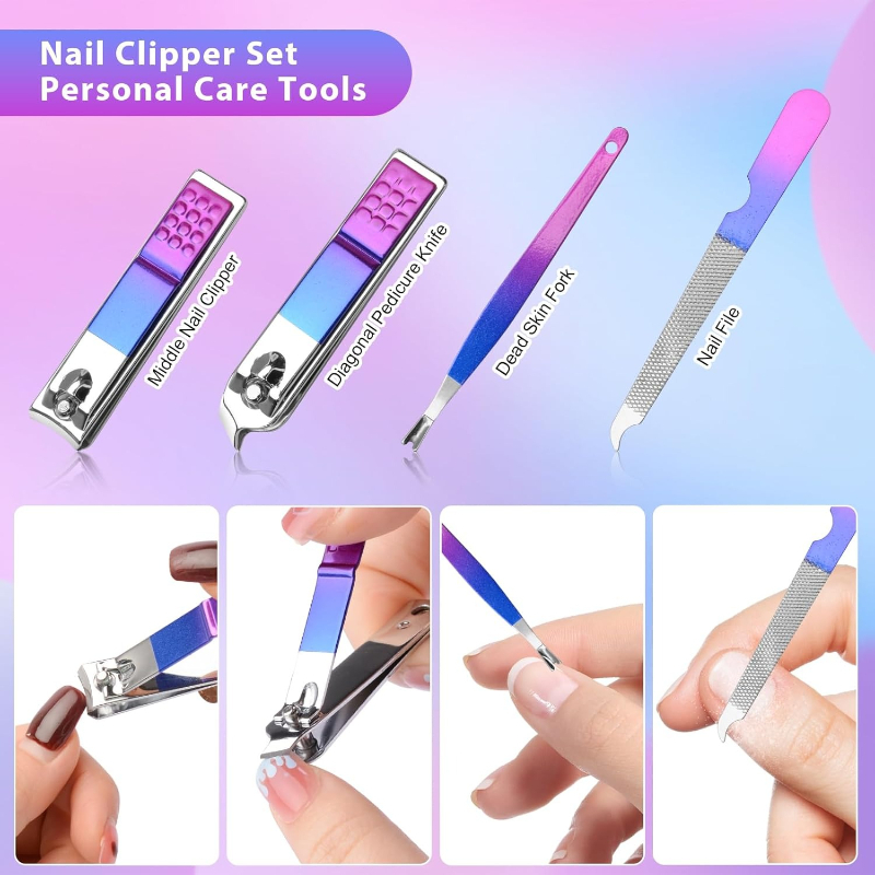 Manicure Set Nail Clippers Ped - Nail Care Kit Mens 评论和价格