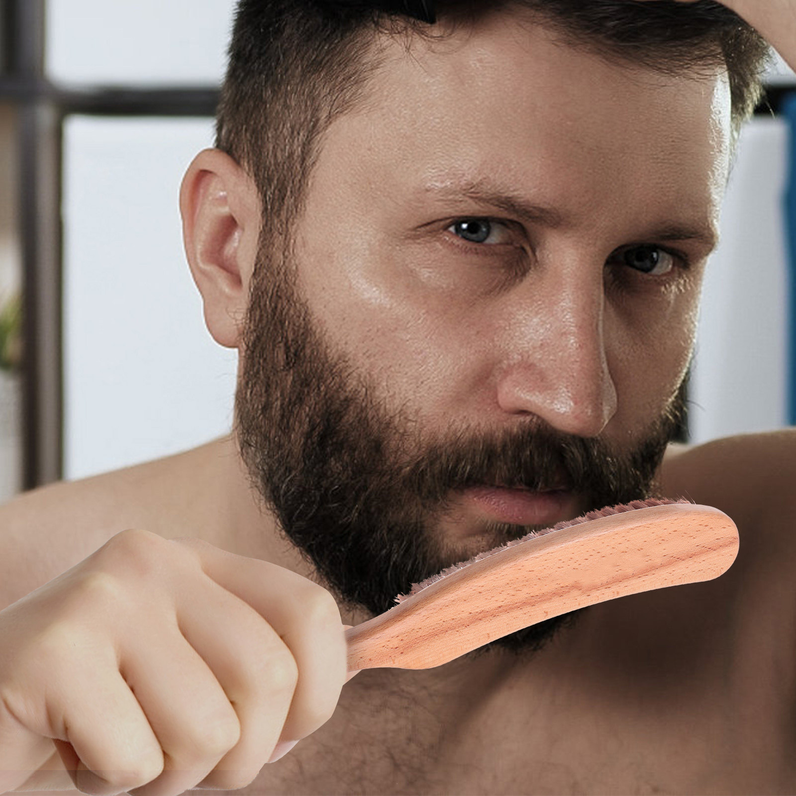 1Pcs Premium Nylon Beard Brush - Mens Grooming Barber 评论和价格