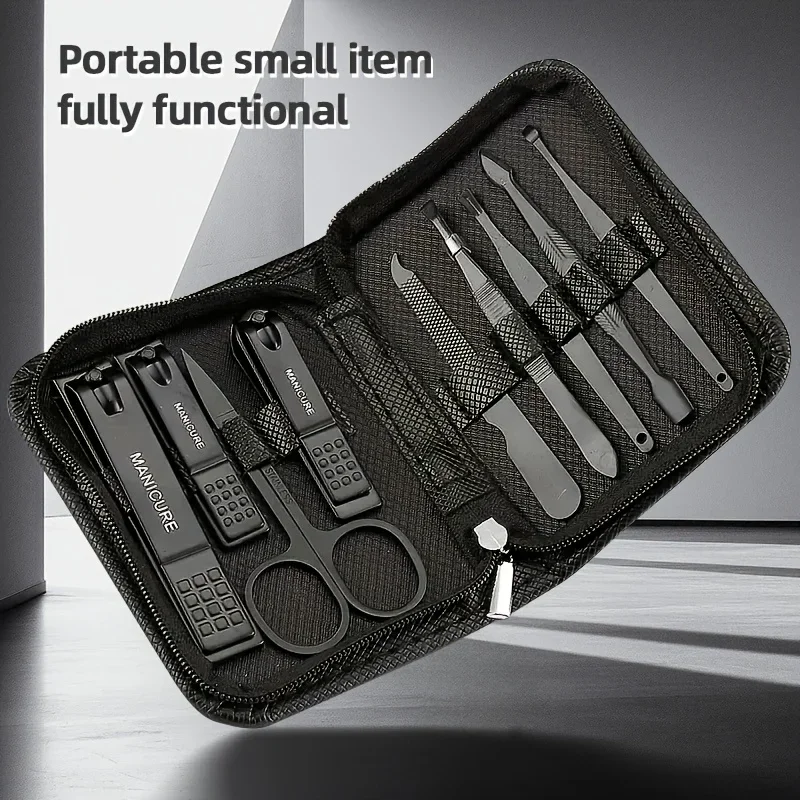 9 Piece in 1 Manicure Set Pedi - Nail Care Kit Mens 评论和价格