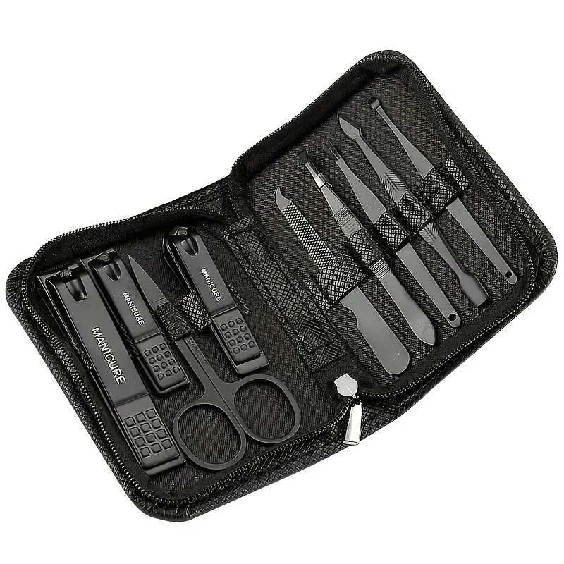 9 Piece in 1 Manicure Set Pedi - Nail Care Kit Mens 评论和价格