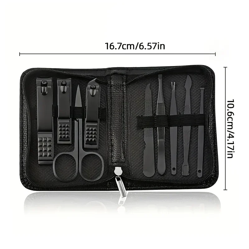 9 Piece in 1 Manicure Set Pedi - Nail Care Kit Mens 评论和价格
