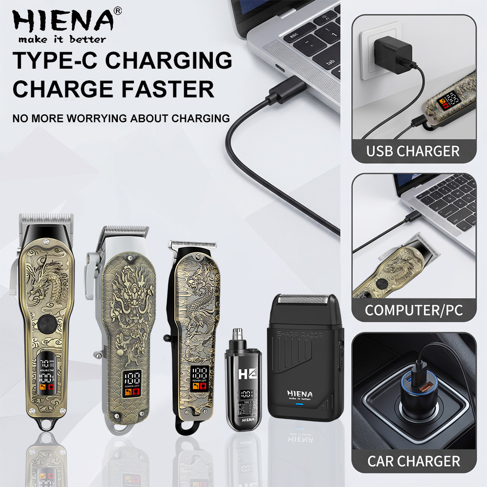 HIENA 5pcs Professional Hair C - Mens Grooming Barber 评论和价格