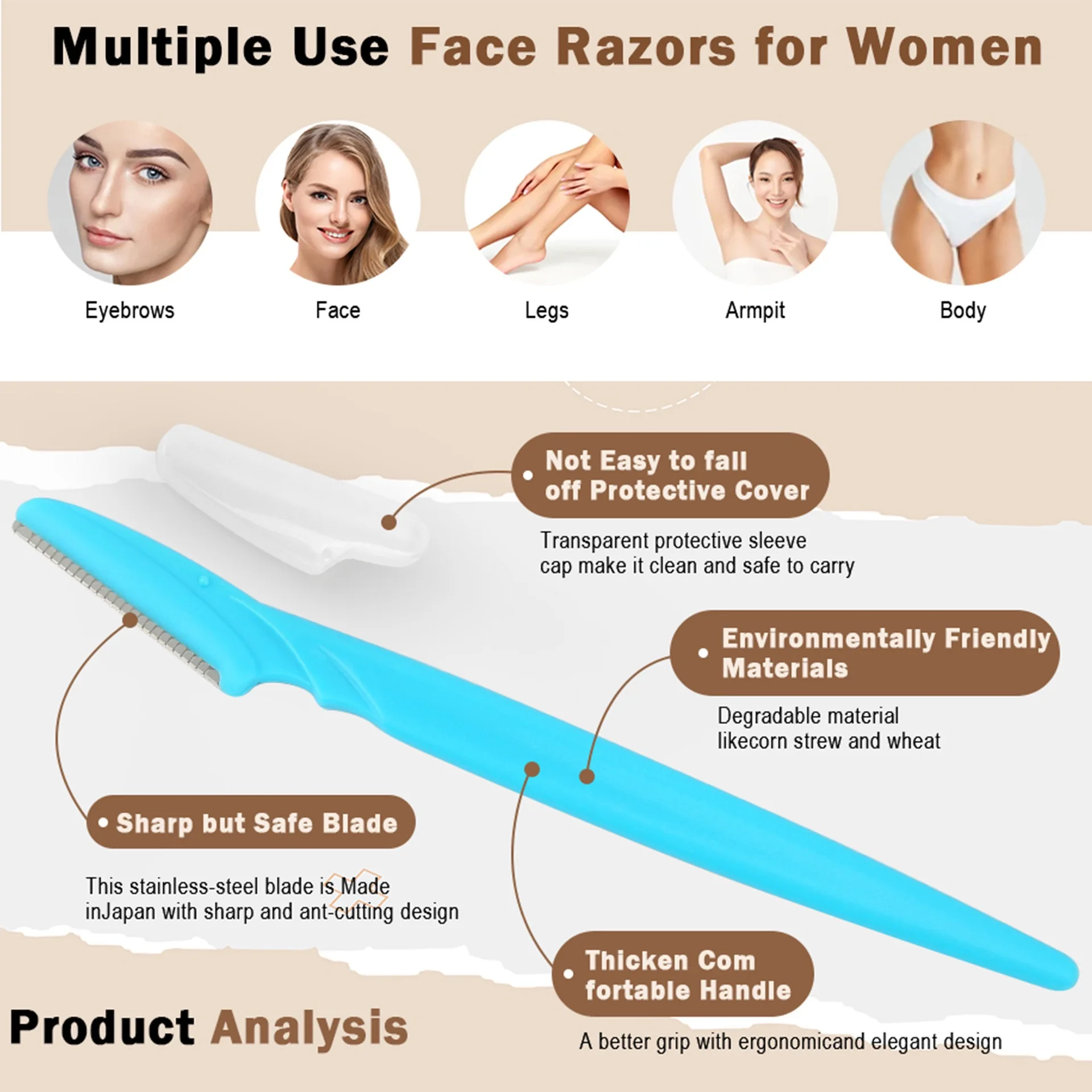5/10/30/40pcsbrow Razor and Fa - Grooming Men'S Hair 评论和价格