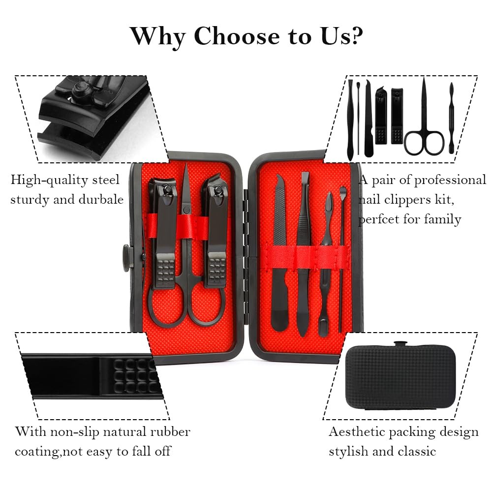 8-in-1 Manicure Kit for Men: S - Nail Care Kit Mens 评论和价格